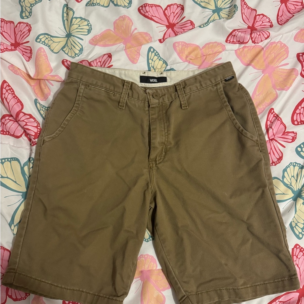 Vans Men's Brown Flat Front Shorts